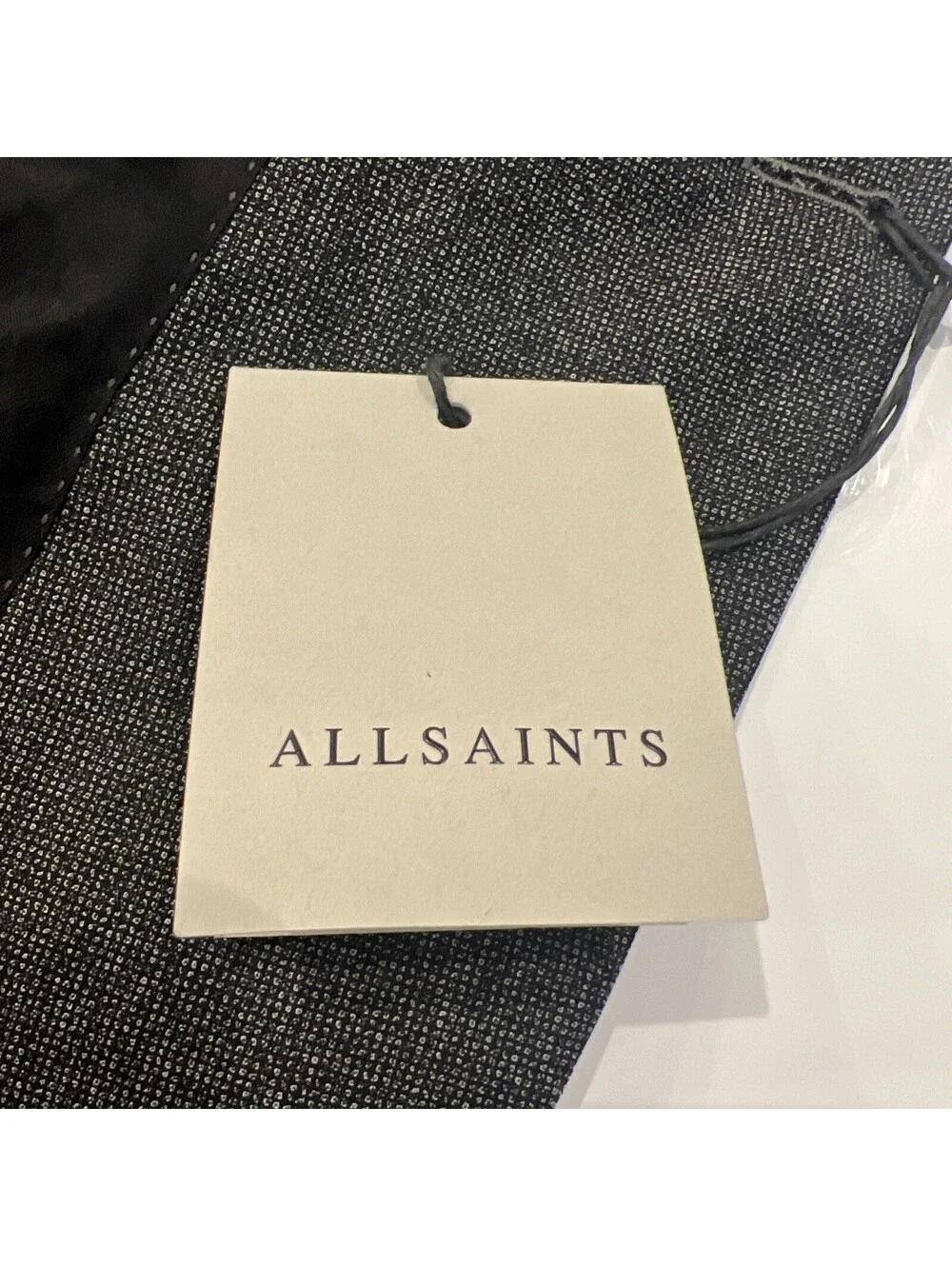 New All Saints Ross Slim Fit Wool Suit Jacket Charcoal Size 40 S
